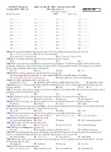 Kiểm tra một tiết học kì I - Năm học 2014 - 2015 Môn Hóa học 12 Thời gian 45 phút